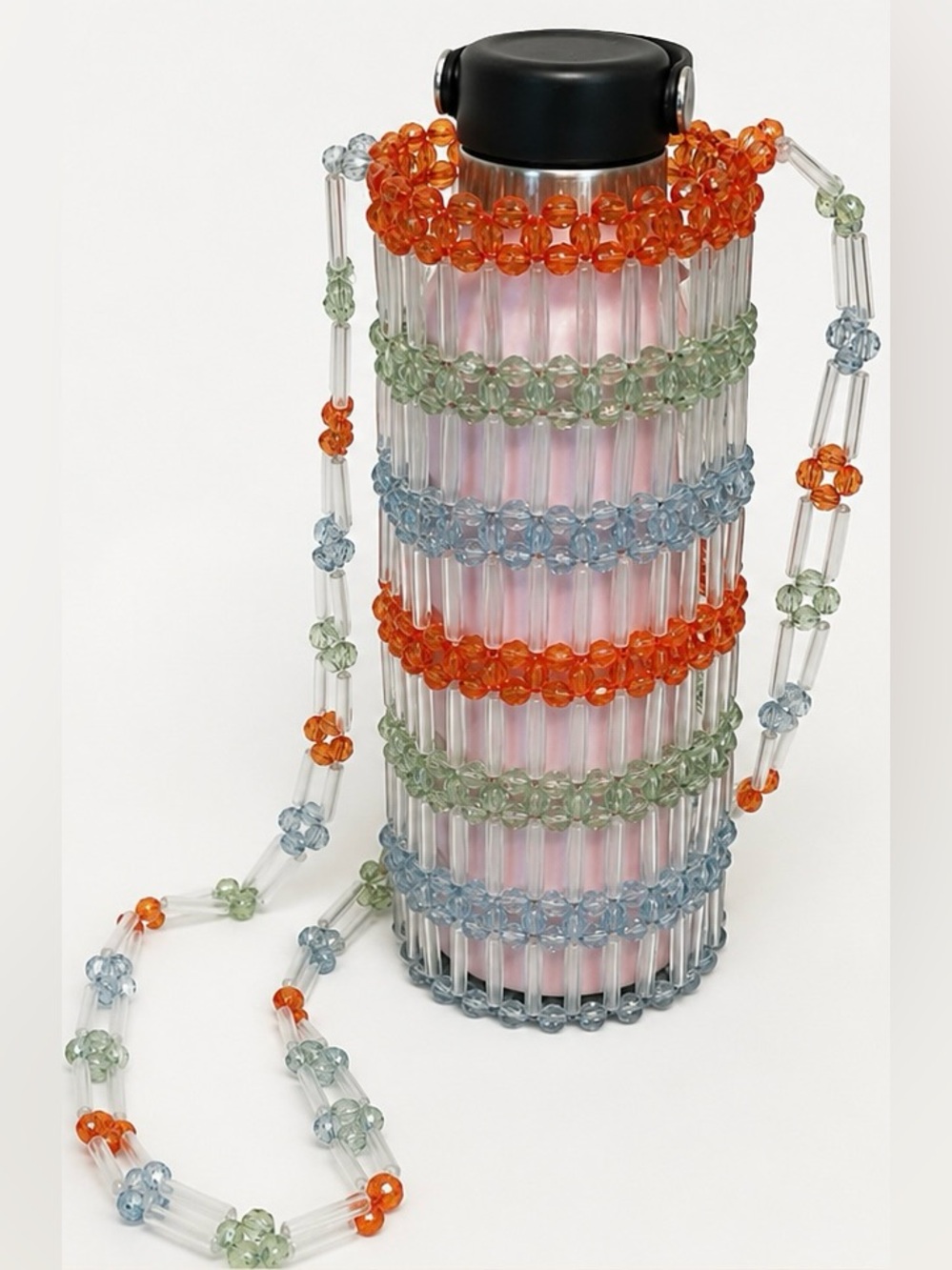 Cute Beaded Water Bottle Carrier NWT